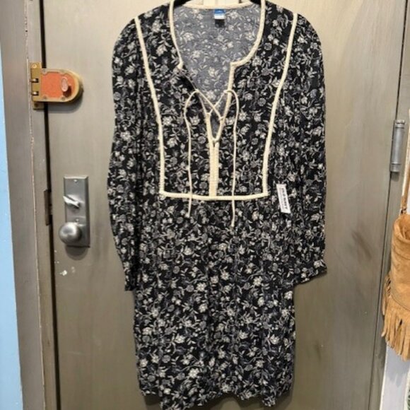 Retro Boho Antique Floral Mini Swing Dress with Puff / Balloon Sleeves - NWT - Picture 5 of 16